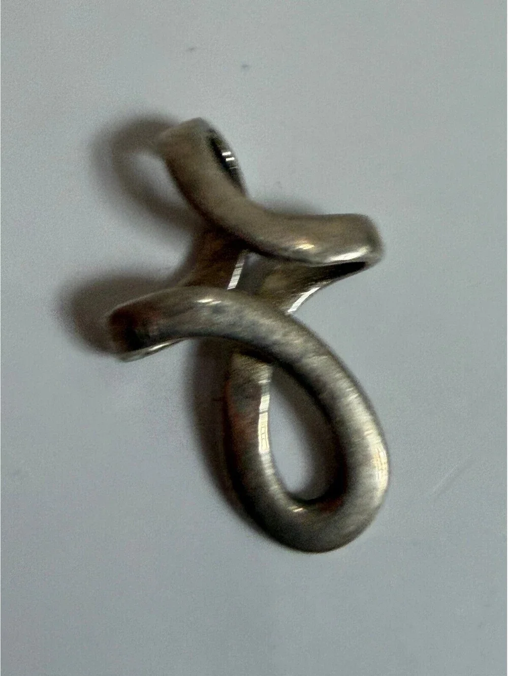 Sterling Silver Abstract Loop Cross Pendant